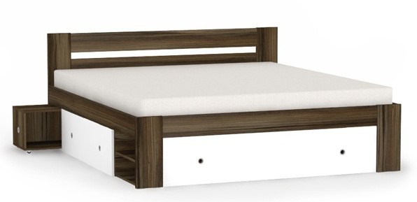 Manželská postel rea larisa 180x200cm s nočními stolky - ořech
