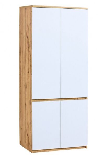 Dvoudveřová šatní skříň liana - bílá/dub wotan