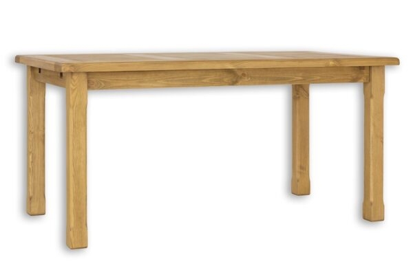 Dřevěný jídelní stůl 90x160 mes 02 a s hladkou deskou - k17 bílý vosk