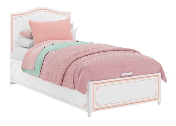 Dětská postel s úložným prostorem betty 100x200cm - bílá/růžová