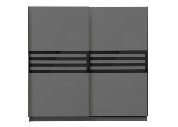 Šatní skříň s posuvnými dveřmi rimini - šedá/černá