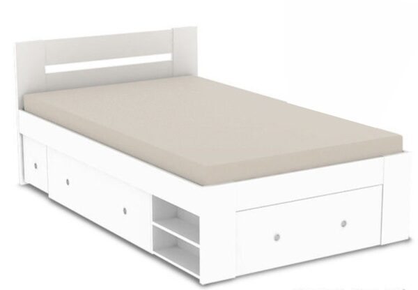 Studentská postel rea larisa 120x200cm s nočním stolkem - bílá