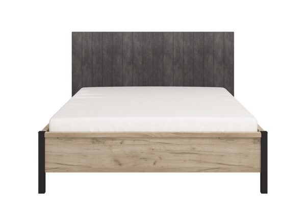 Manželská postel 160x200 donna - dub šedý/černá