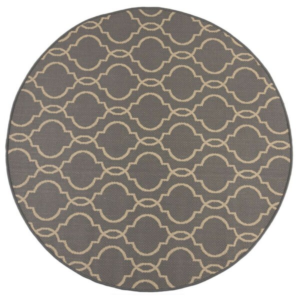 Kusový koberec Florence Alfresco Milan Anthracite/Beige kruh-160x160 (průměr) kruh