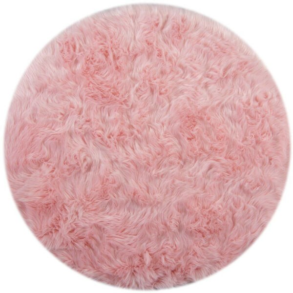 Kusový koberec Faux Fur Sheepskin Pink kruh-120x120 (průměr) kruh