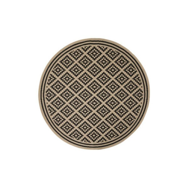 Kusový koberec Florence Alfresco Moretti Black/Beige kruh-160x160 (průměr) kruh