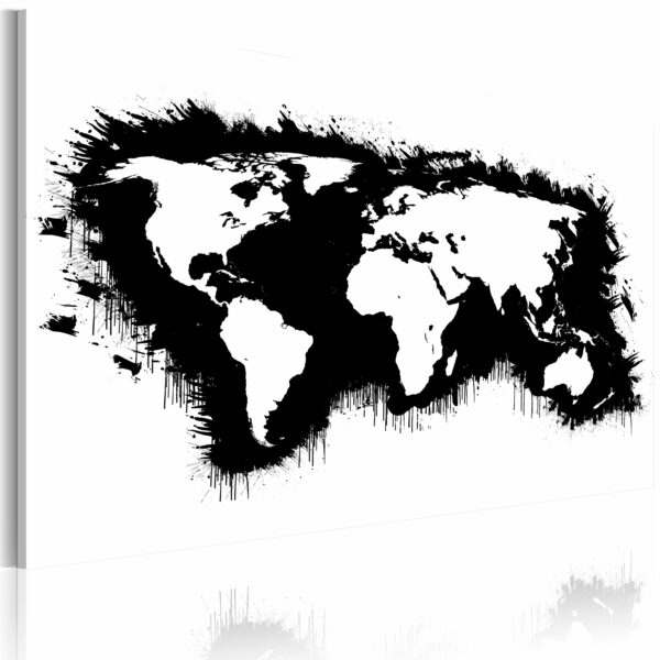 Obraz - Monochromatic map of the World