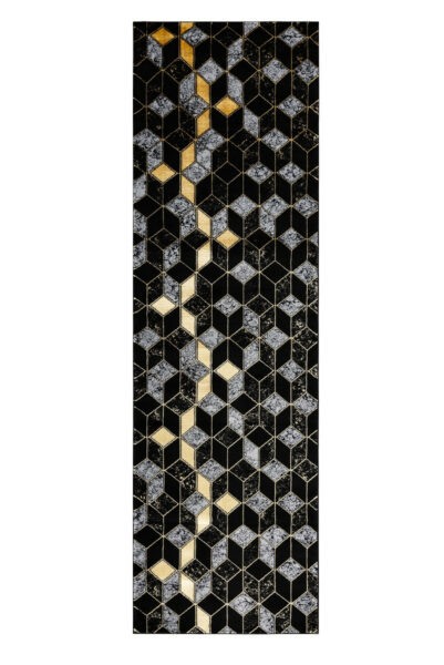 Běhoun Gloss 400B 86 3D geometric black/gold-70x200