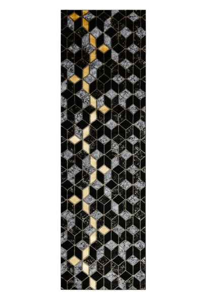 Běhoun Gloss 400B 86 3D geometric black/gold-80x250