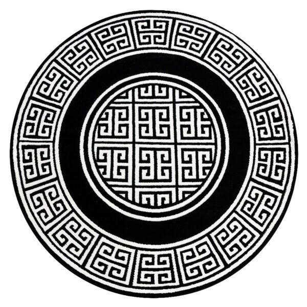 Kusový koberec Gloss 6776 85 greek black/ivory kruh-120x120 (průměr) kruh