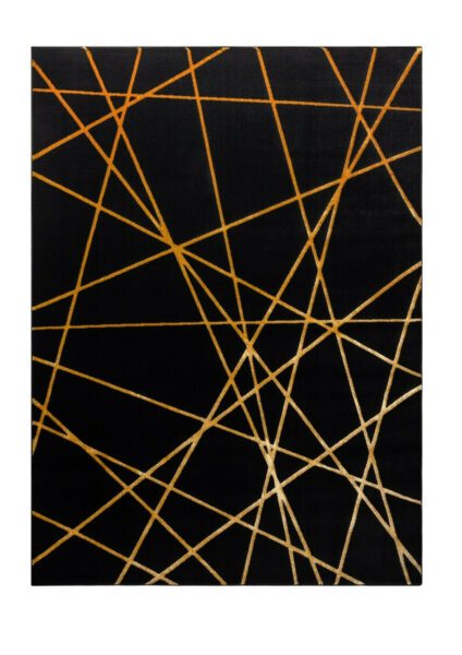 Kusový koberec Gloss 406C 86 geometric black/gold-240x330