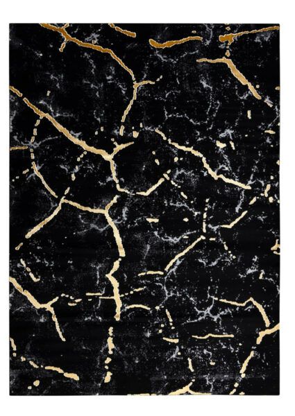 Kusový koberec Gloss 410A 86 3D mramor black/gold-140x190