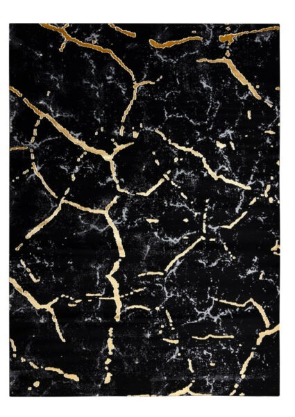 Kusový koberec Gloss 410A 86 3D mramor black/gold-240x330