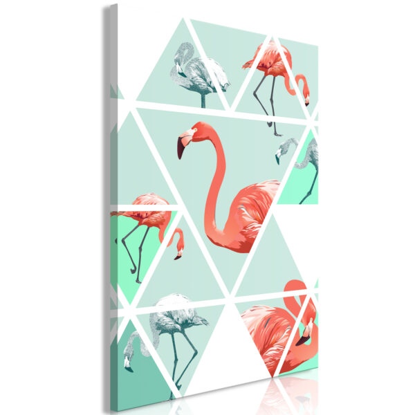 Obraz - Geometric Flamingos (1 Part) Vertical