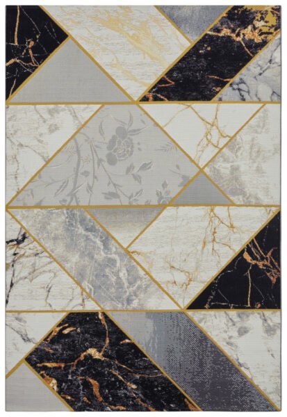 Kusový koberec Flair 105610 Noble Black Grey Gold-80x165
