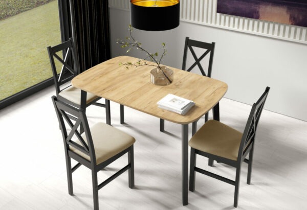 Rozkládací jídelní set Dante (stůl + 4x židle)